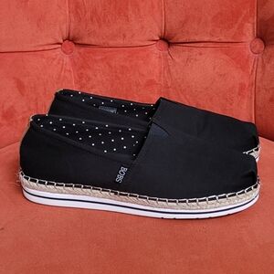 BOBS from Skechers Black Canvas Espadrille Sneakers